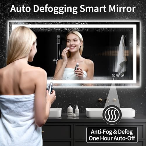 55"x30" LED Bathroom Mirror with Lights (55"L x 30"W)