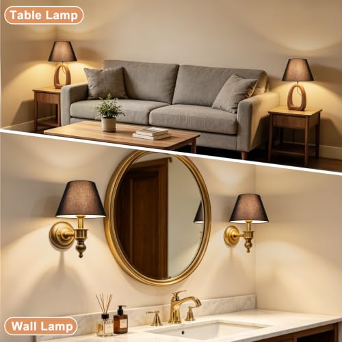 Black Lamp Shades Set of 2 (Black)