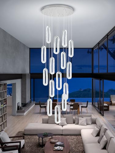 H138 LED Crystal Chandelier (Silver / 16 Rings (New))