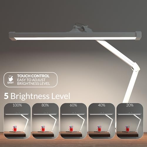 Ultra Bright 4500 Lumens Powerful Professional Eye Care LED Desk Lamp (White)
