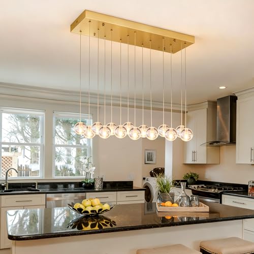 14 Lights Gold Raindrop Rectangle Chandelier (14 Light / Gold Rectangle)