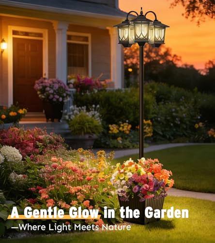 74inch Solar Lamp Post with Planter