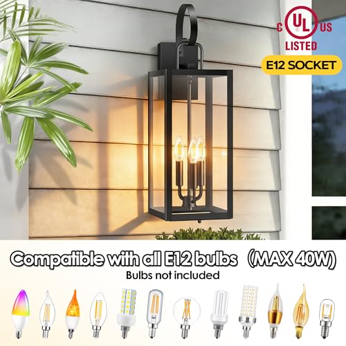 25inch Large Outdoor Wall Light with Closed Bottom (25in-dusk to dawn)