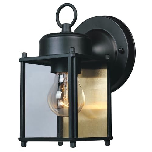 Preston 8 Inch Outdoor Wall Light (8in H (Pack of 1) / Black)