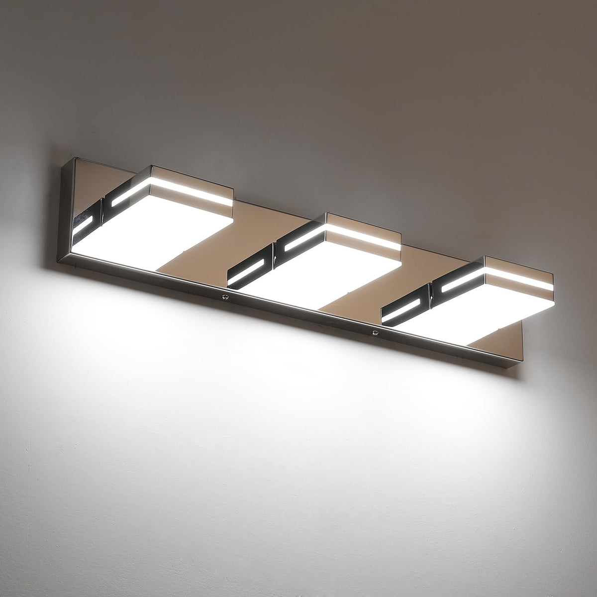LED Modern Bathroom Vanity Light Fixtures (3-Light, 24-Inch / Chrome, 100%-0% White)