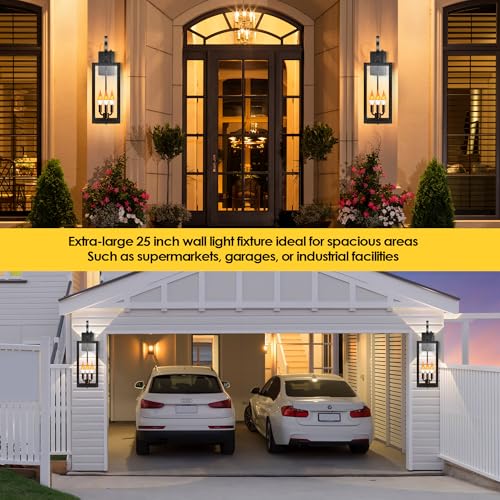 25inch Large Outdoor Wall Light with Closed Bottom (25in-dusk to dawn)