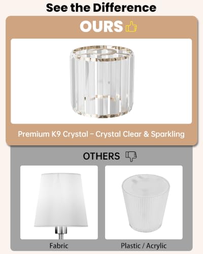 Hardwired Wall Sconces Set of Two with Crystal Lampshade (Gold-B)