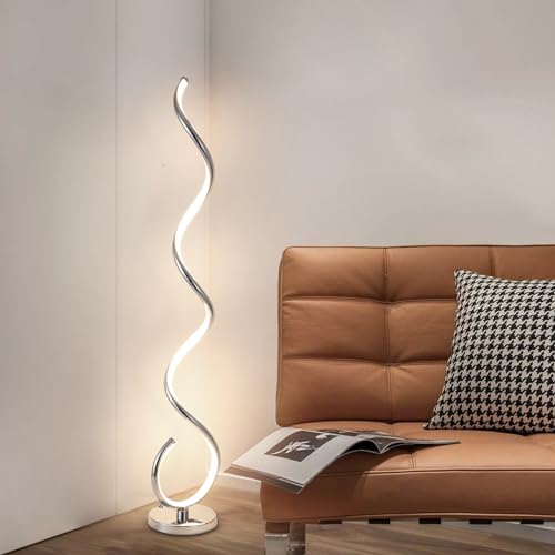 LED Modern Floor Lamp for Living Room (Silver)