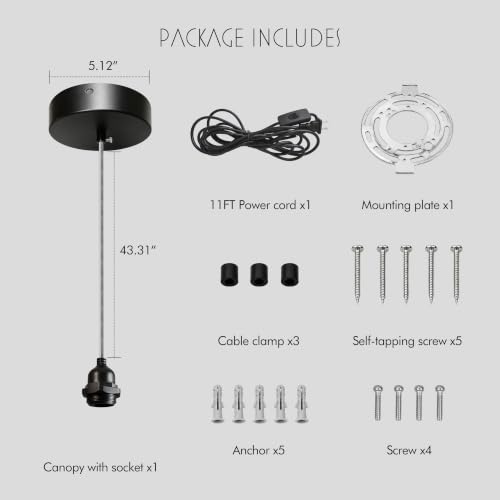Pendant Light Kit Hanging Lantern Cord E26 Socket