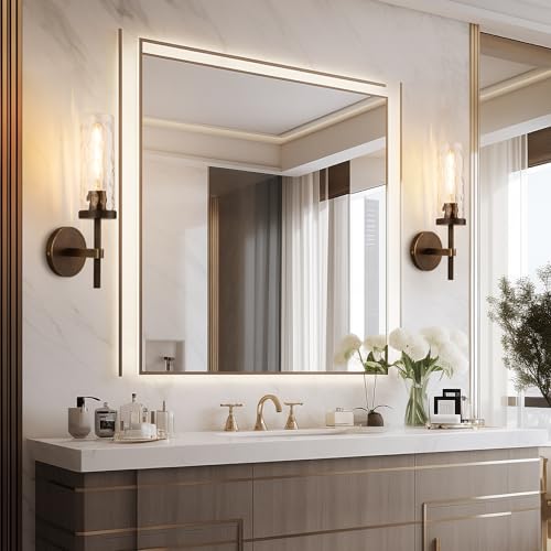 15" Knurled‑Craft Hardwired Bronze Wall Sconce (Bronze-Water Ripples / 15″-2 Pack)