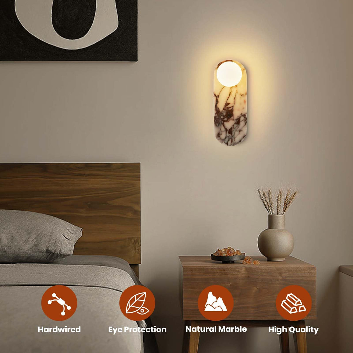 Natural Alabaster Wall Sconce (Natural White / 1 Pack)