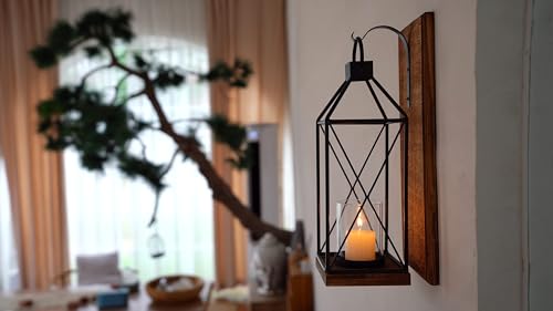 Wall Candle Sconces Set of 2 (Dark Brown)