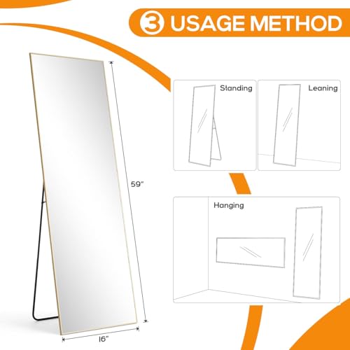 16"x59" Mirror Full Length (Claccic Gold-rect / 59"L x 16"W)