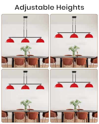 3 Light Red Island Lights for Kitchen (3 Light / Red)