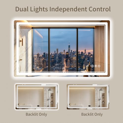 30"x50" LED Bathroom Mirror with Lights (50"L x 30"W)