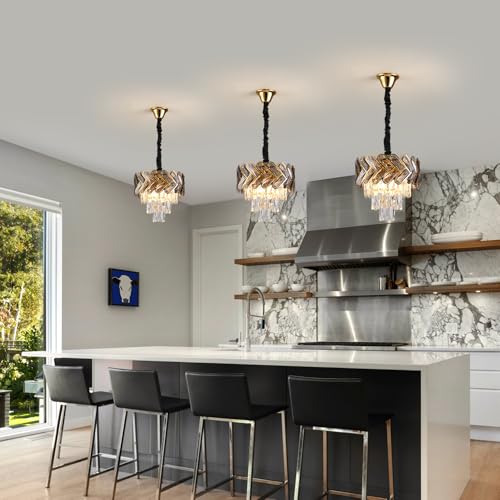 Modern Crystal Chandeliers 24in Round Top K9 Crystals Chandelier Adjustable Ceiling Light Fixture 5