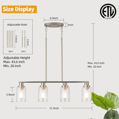 Kitchen Island Lighting (4-Light / Brushed Nickel)
