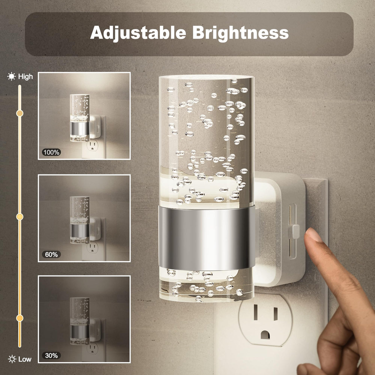 Night Light Night Lights Plug into Wall (Silver)