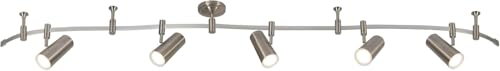 Ellipse Track Ceiling Light with 5 Adjustable LED Heads (Brushed Nickel)