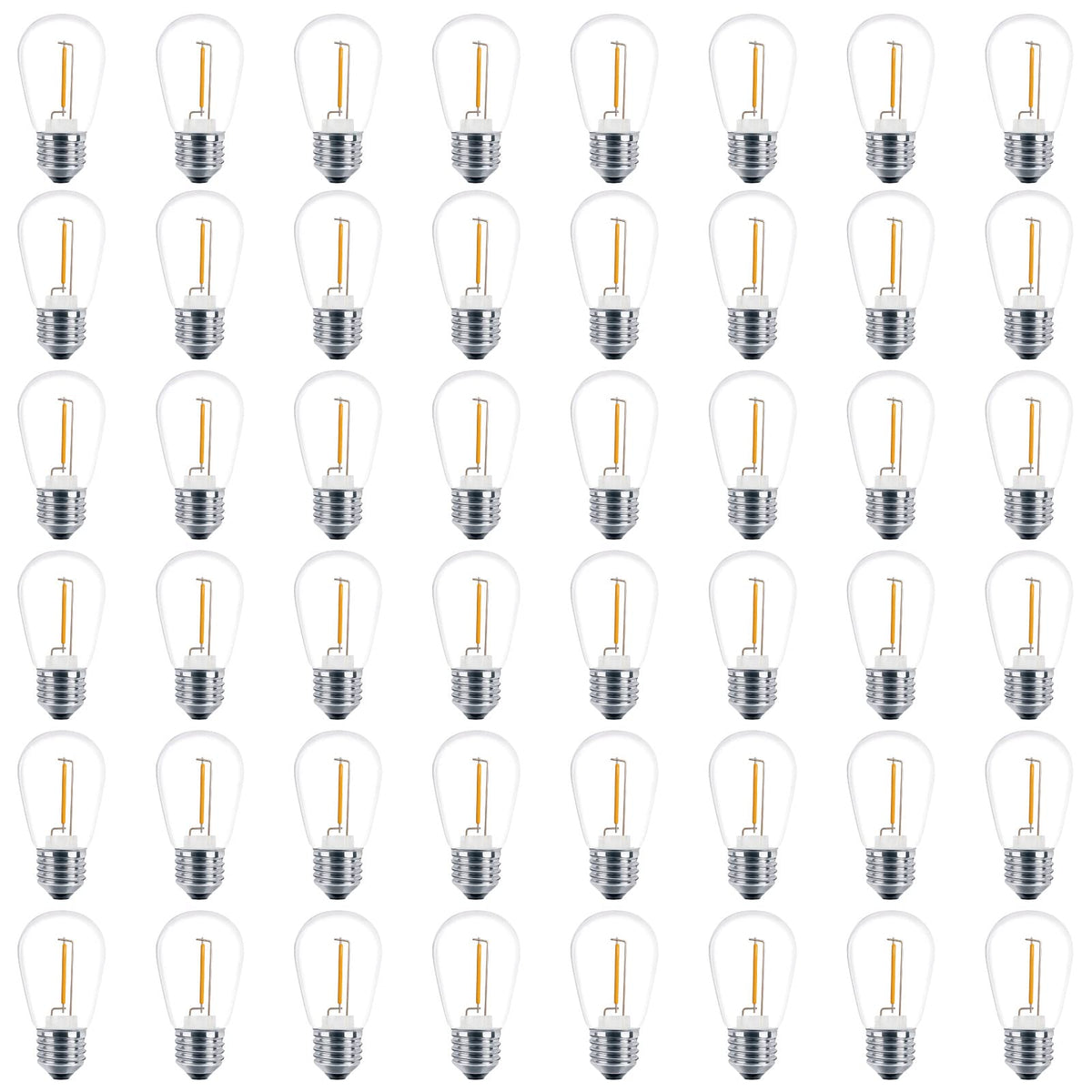 48 Pack S14 LED Outdoor String Light Replacement Bulbs (Warm White)