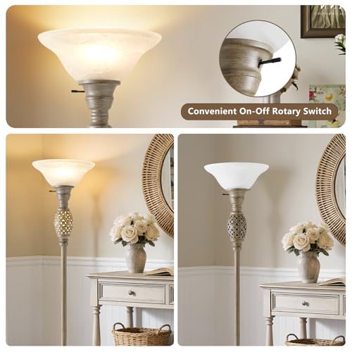 70" Torchiere Floor Lamps with NightLight (Grayish Brown)
