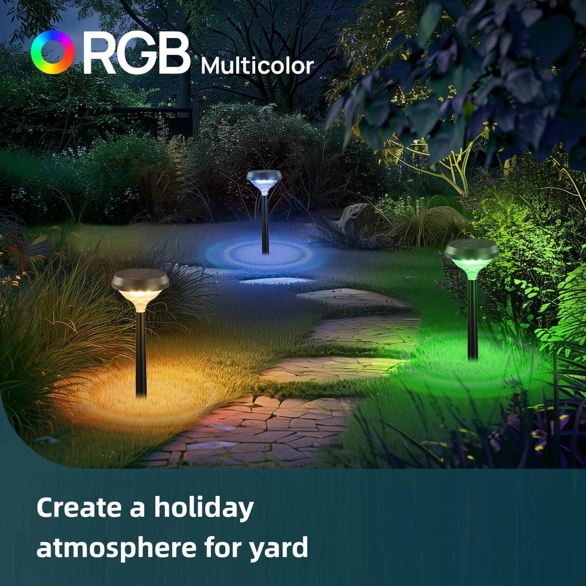 Solar Lights Outdoor 2 Pack (SP3-Multicolor / 2 Pack)