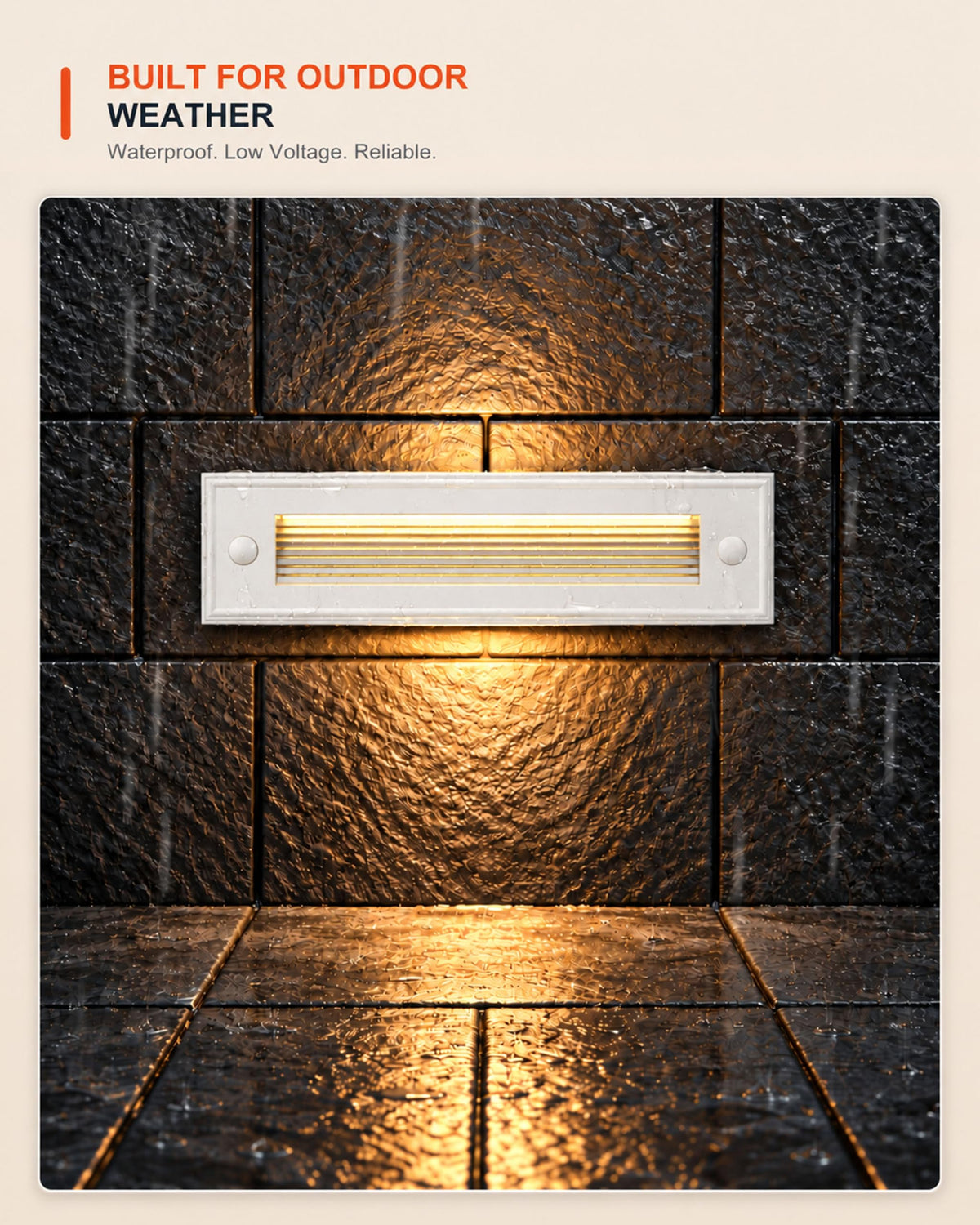 8 Pack 7.4 Inch Low Voltage Outdoor Stair Lights (White / 7.4inch | 2700K)