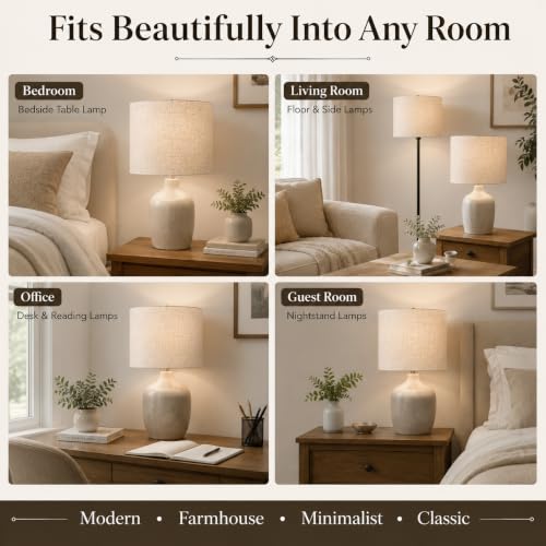 Drum Lamp Shades Set of 2 Beige 13"x13"x10" for Table&Floor Lamps (Beige + harp stands / 13x13x10 inch-2 Pack)