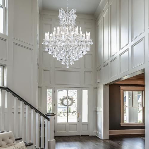 Large Crystal Chandeliers Light Fixture (24-Light/Sliver)