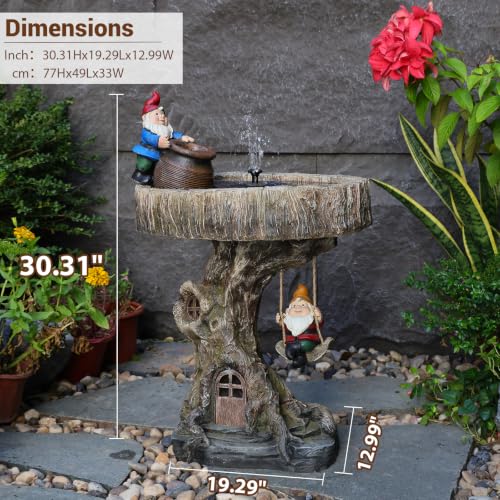 Gnome Outdoor Water Fountain with Solar Pump (Sl27004)