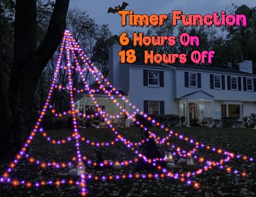 Spider Web Lights for Halloween Decorations Outdoor