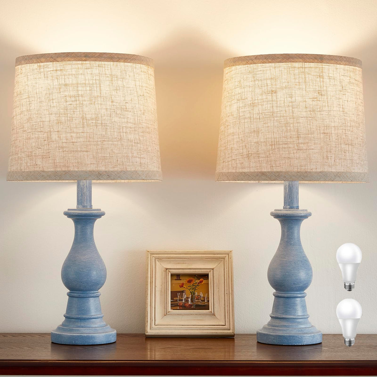 Table Lamps Set of 2 (Blue)
