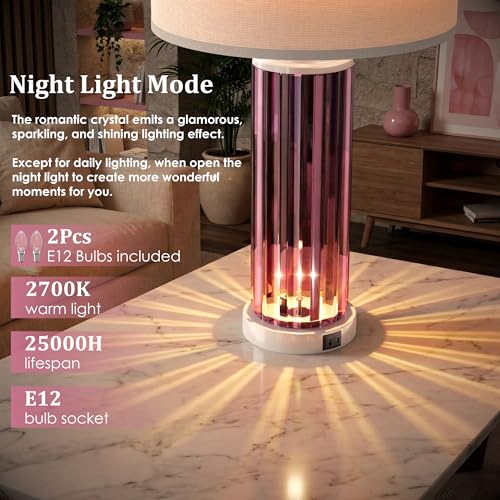 Table Lamp for Living Room with USB Ports