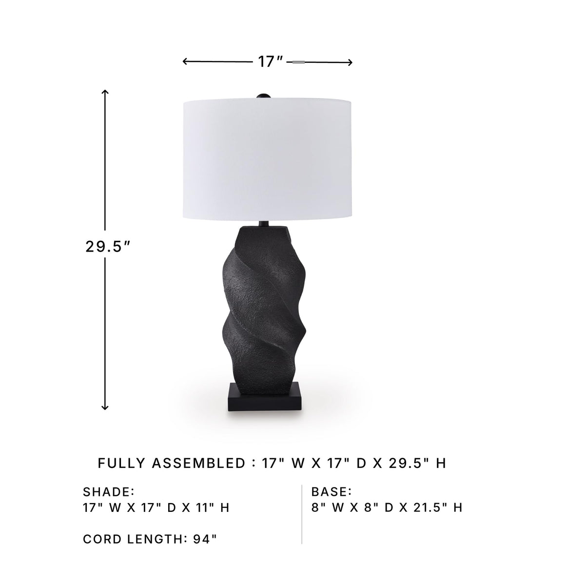Table Lamp Tall Modern Black for Living Room (Black / White / Table Lamp)