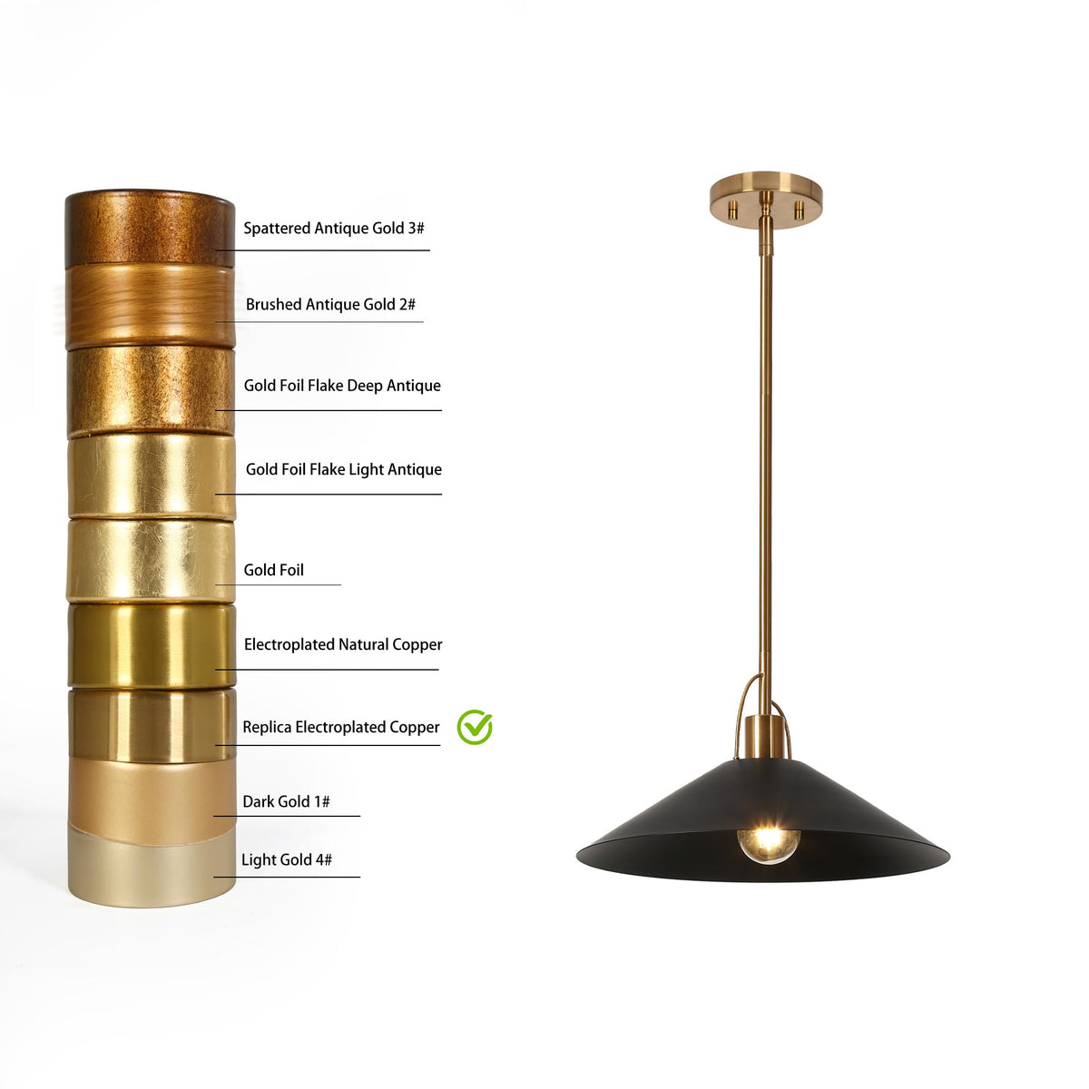 Pendant Lights Kitchen Island (13.8" D / Gold and Black)