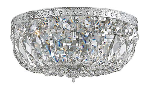 3 Light Spectra Crystal Polished Chrome Flush Mount (Polished Chrome / 16")
