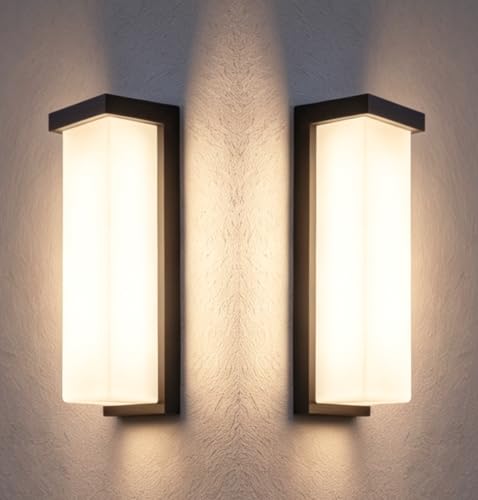 14 Inch Outdoor Wall Light (Black,2 Pack / 14 Inch)