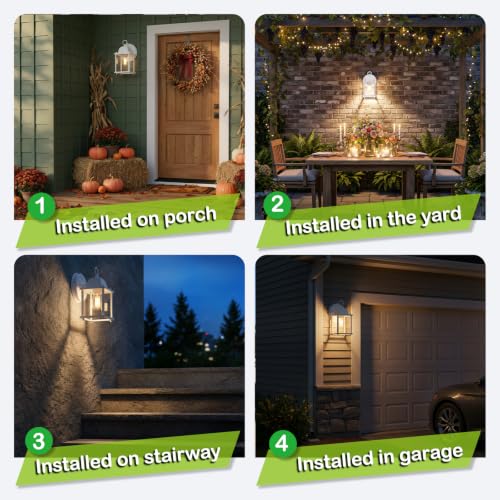 Outdoor Wall Light Fixture (White / 2-Pack D2D)