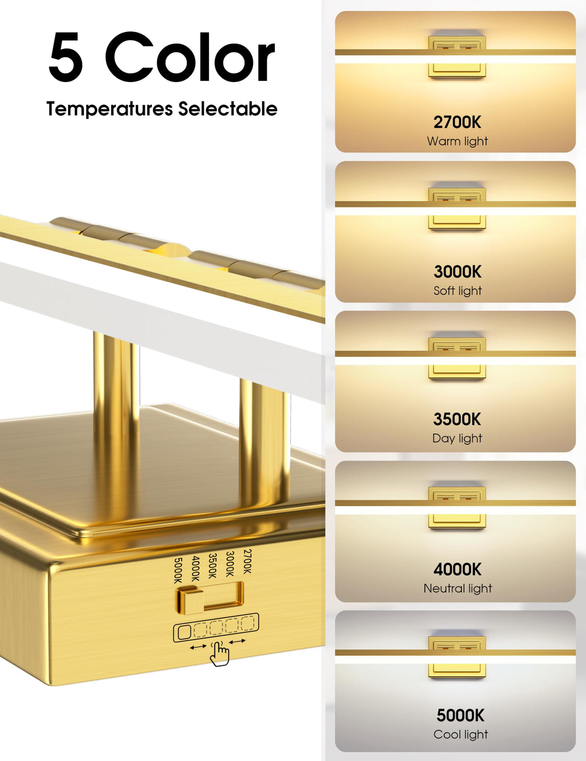 Modern Bathroom Vanity Light 48 inch (Gold / 48 inch)
