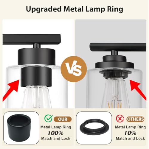 Bathroom Light Fixtures (Matte Black / 3-Light)