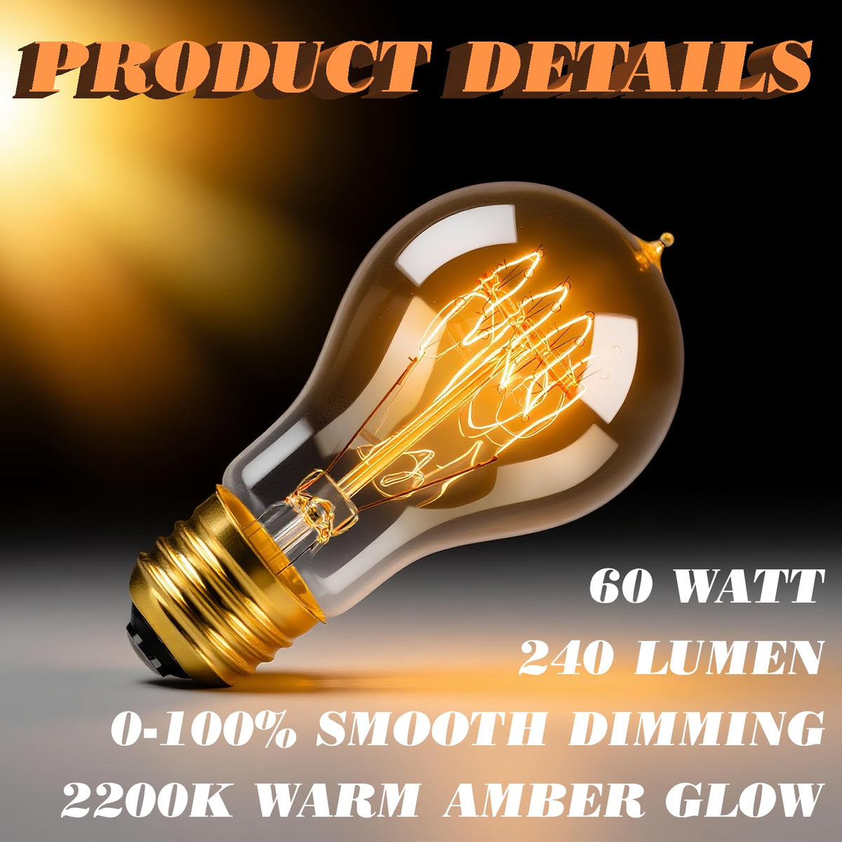 A19 Edison Light Bulbs 60w (60w-8PCS)