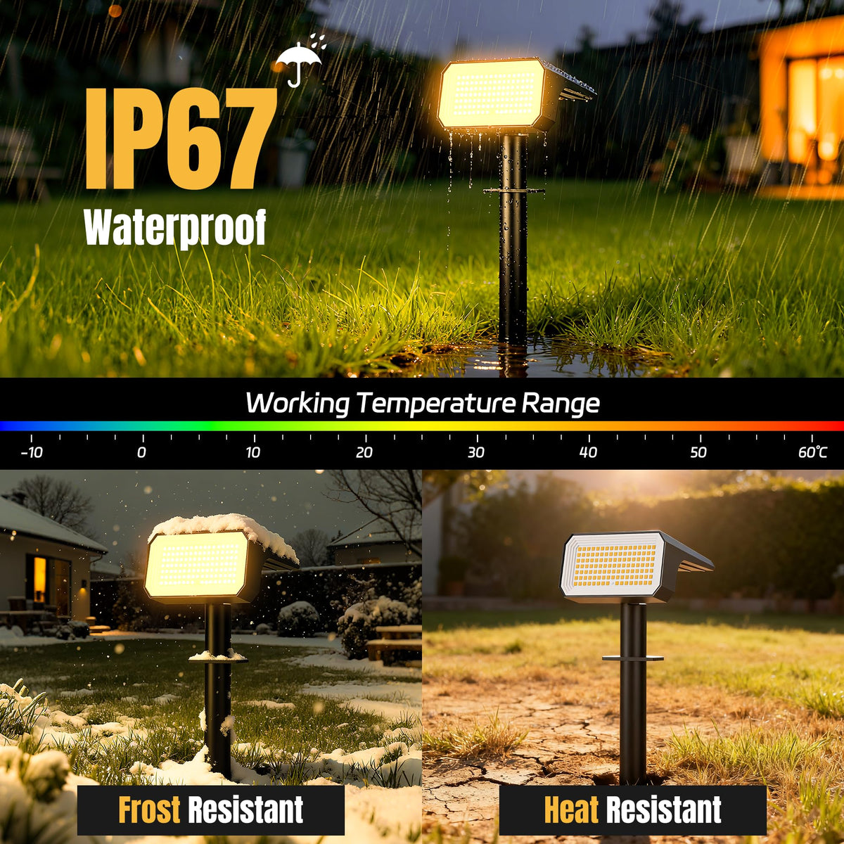 Solar Spot Lights Outdoor Waterproof (Warm White / 4 pack)