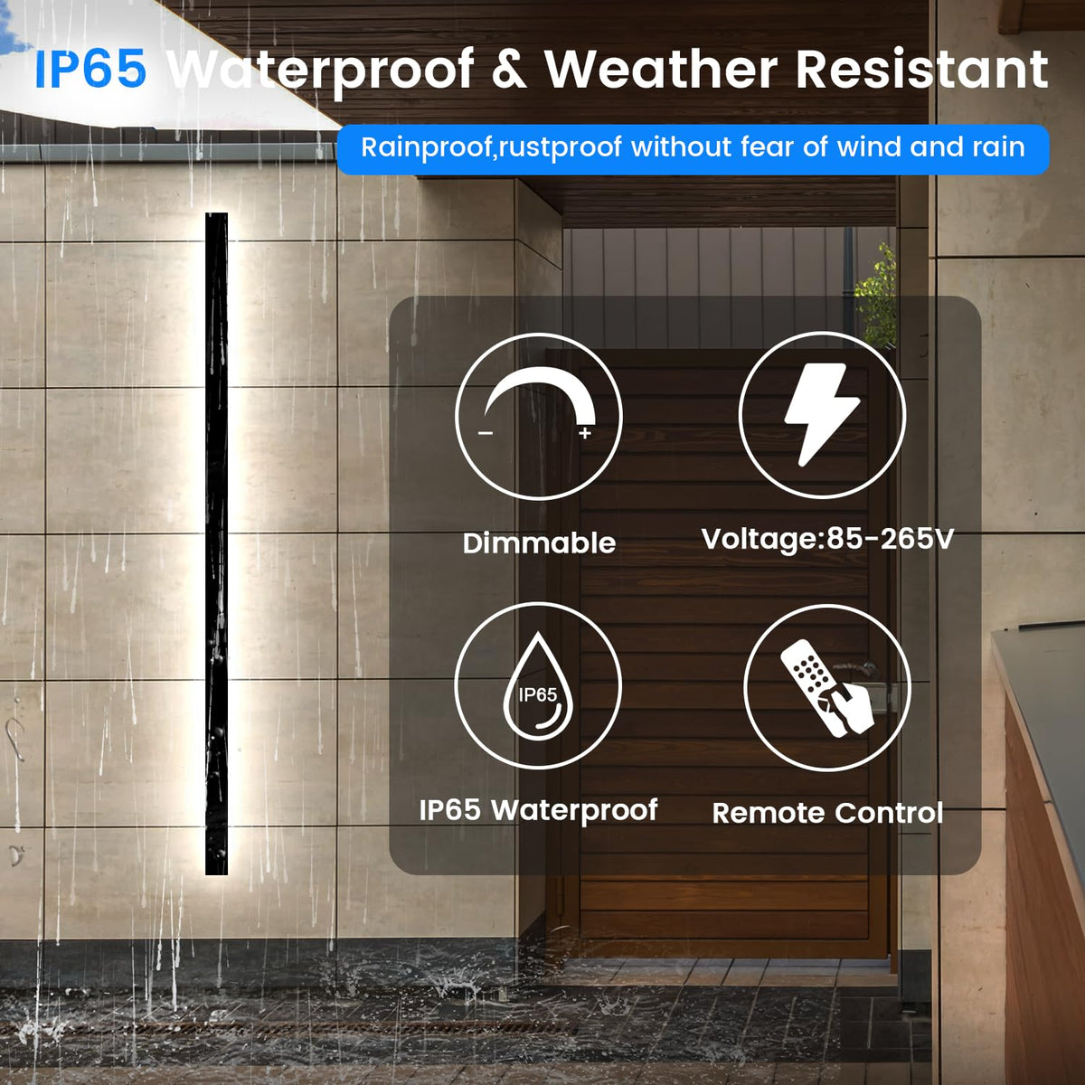 Modern Outdoor Wall Lights (Dimmable / 2pack-70.8Inch*2inch)