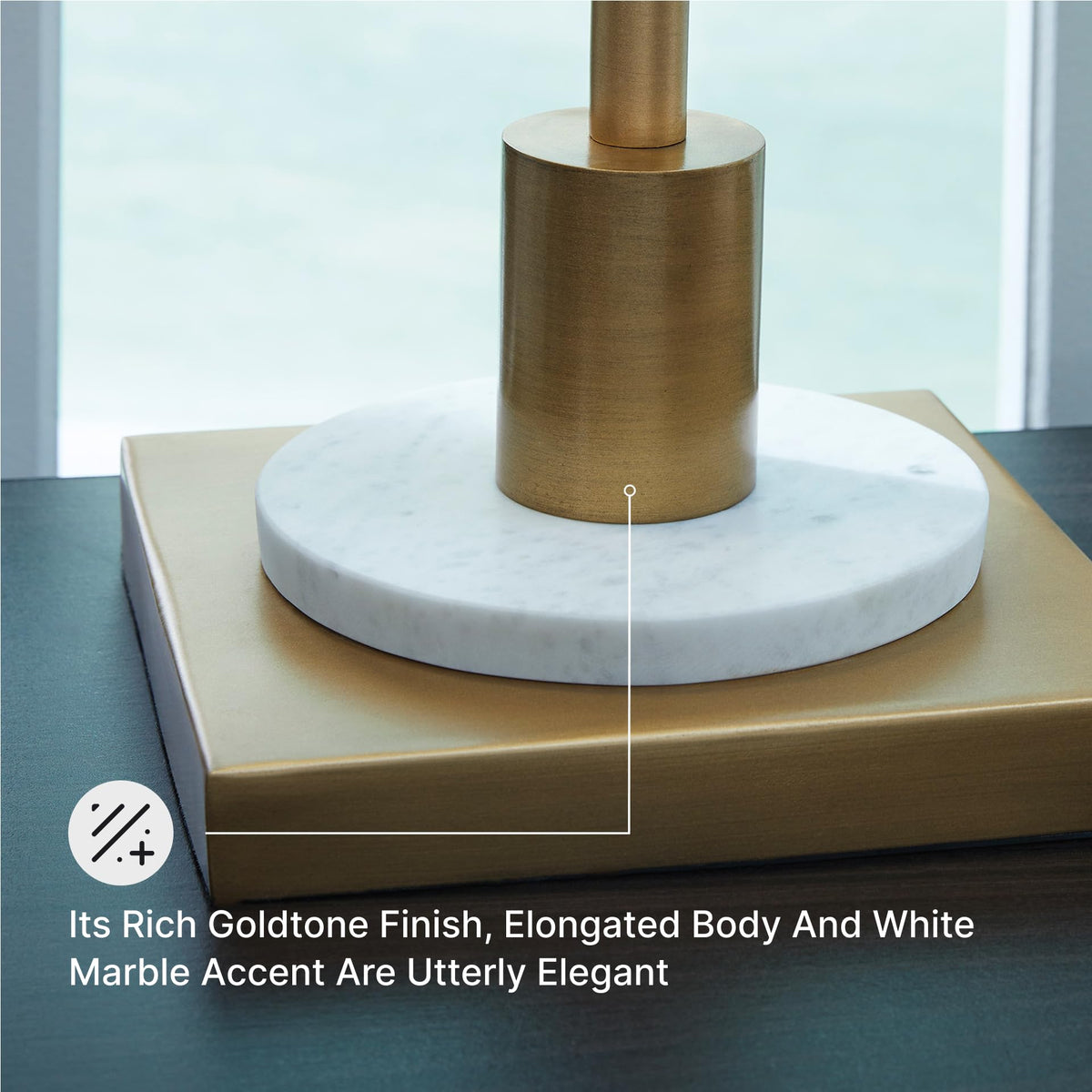 Fritzburn Metal Buffet Table Lamp (Gold Finish/White / Table Lamp)
