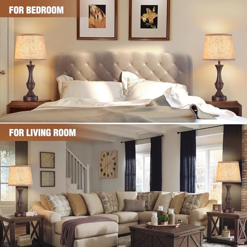 Touch Table Lamps Set of 2 (Brown / 22in)