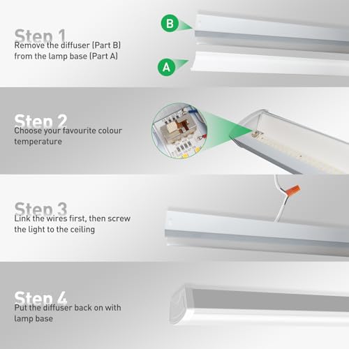 SL240WT 5CCT LED Shop Lights for Workshop 4FT