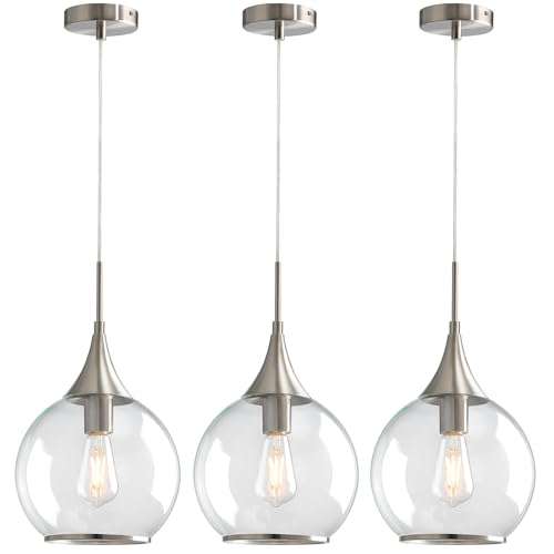 Pendant Lights Kitchen Island (Brushed Nickel / 3 Pack-10inch)