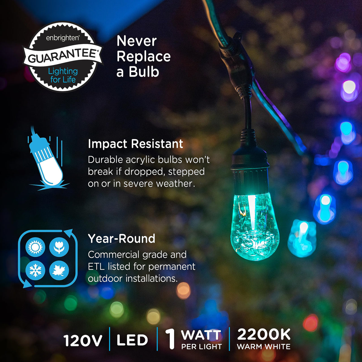 Vintage Outdoor String Lights (24ft / Black)