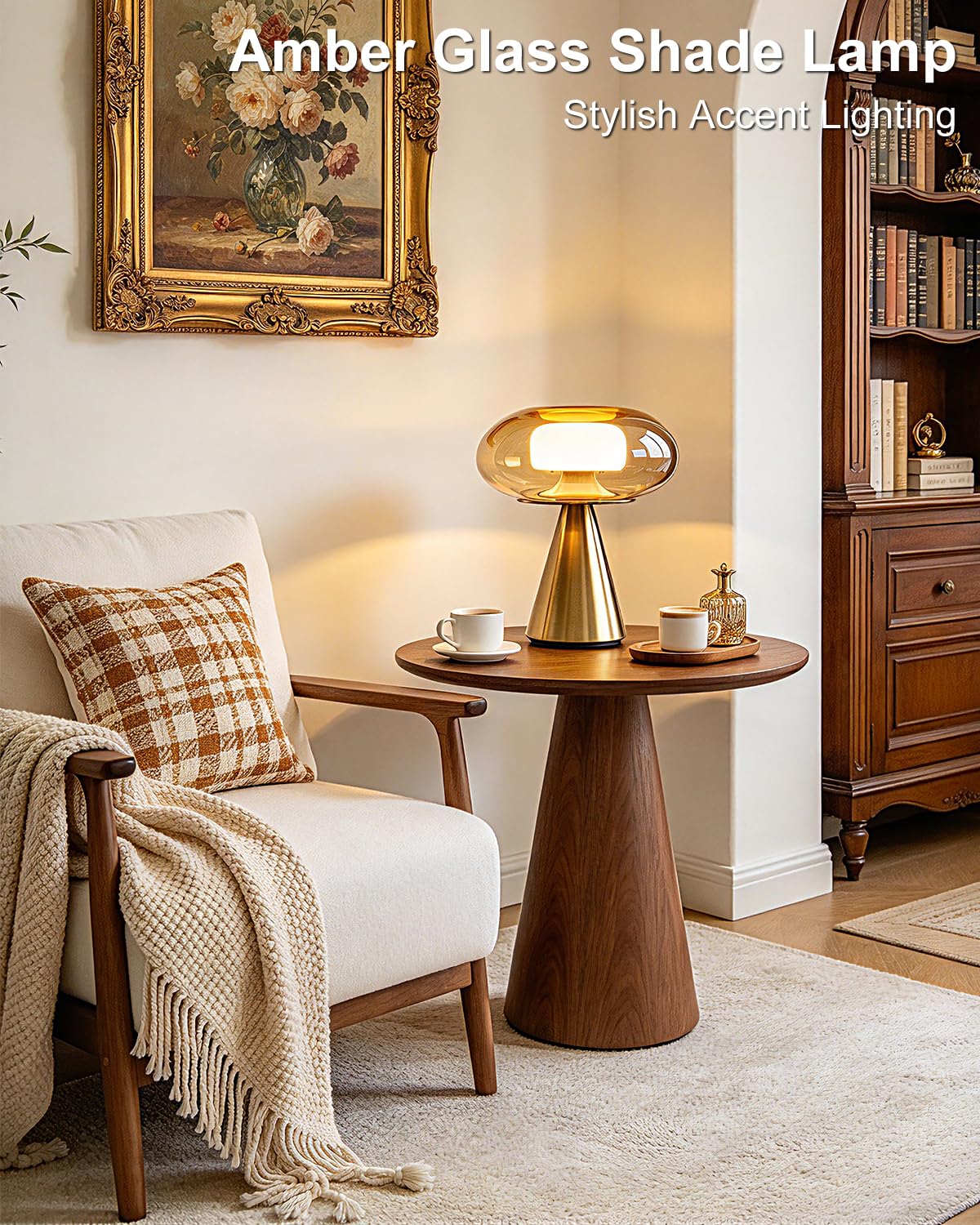 Mushroom Table Lamp Dimmable RGB Ambient Lighting Bedside Lamp (26-Gold-Mushroom)