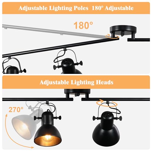 6 Light Kitchen Track Lighting Rotatable Heads for Farmhouse Island (6 Light)